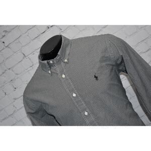 Polo Ralph Lauren Dress Shirt Mens Size XL Custom Fit Black White Plaids